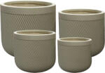  Kaspó HEVRA Set virágtartó fagyálló fiberclay zöld 44-24cm 4db