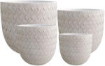  Kaspó HEVRA Komplet virágcserép fagyálló fiber clay bézs 44-24cm 4db