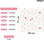 Teno 50x Teno® 3D Brick Tapéta készlet, Virágmintás, fedofelület 26, 5 nm, öntapadós, vízálló, könnyen szerelheto, modern kivitelu, 70x77 cm, fehér