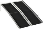 Homcom Rampă Pliabilă pentru Scaun cu Rotile din Aluminiu cu Strat Antiderapant și Margini, 122x73, 5 cm, Negru