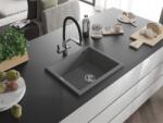 Mexen Pedro konyhai mosogató gránit 1 medence+ pop up szifon 560 x 460 mm, szürke - 6508561000-71 1 medencés (5907709194267)
