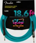 Fender Professional Glow in the Dark Blue egyenes végű hangszerkábel 5, 5 m