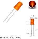  LED dióda 5mm 3V narancs