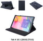  Tablettok Samsung Galaxy Tab A 10.1 2019 (SM-T510, SM-T515) - fekete fordítható műbőr tablet tok