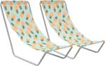  Set de 2 sezlonguri de plaja pliabile SAND PINEAPPLE, colorate