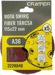 CRATER Fiber Tárcsa 115*22 mm A36 /Rota Smirg/ 5 db/Csom (322H840)