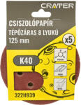 CRATER Csiszolókorong Tépő. 8Lyuk. 125 mm K40 5 db (322H939)