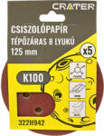 CRATER Csiszolókorong Tépő. 8Lyuk125 mm K100 5 db (322H942)