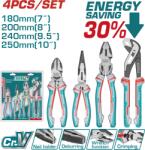 TOTAL Set 4 clesti TOTAL Cr-V 7-10 inch, manere ergonomice TPR (THT2K0498) Cleste