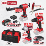 Raider Pro Set 3 scule Raider Pro R20 cu 2 acumulatori 2Ah si 4Ah, incarcator si geanta (030329)