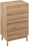 5five Simple Smart Noptiera Abana inalta cu 4 sertare, PAL si MDF, 60x40x107, 3 cm, bej (JJ-193545)