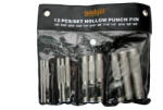 Basic Set dornuri de gaurire 12 piese din otel pentru piele si cauciuc (499908)