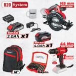Raider Pro Set scule cu acumulator Raider Pro R20, 2 masini, 2Ah + 4Ah (030321)