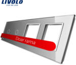 LIVOLO Panou 2 intrerupatoare simple cu touch si 2 prize LIVOLO din sticla SmartElectro IntelligentHouse (VL-P701/01/E/E-8I)
