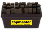 Topmaster Professional Set poansoane pentru litere 27 piese, cromate, 1, 5-12, 5 mm TMP (499991) Dalta