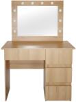 Artool Masa de toaleta/machiaj, Irina, stejar, cu oglinda si LED-uri, 94x43x141 cm (143769)