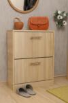 Unic Spot Pantofar Jesolo cu doua sertare, stejar alb, 63x24x81.5 cm Pantofar