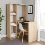Unic Spot Birou Baber, stejar alb, 84x120x138 cm