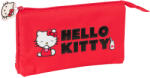 SAFTA Penar Hello Kitty cu 3 compartimente, 22x12x3 cm Penar