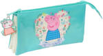SAFTA Penar Peppa Pig Pretty Flowers cu 3 compartimente, 22x12x3 cm Penar