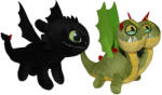 Play by Play Set 2 jucarii din plus Toothless negru, 25 cm si Zippleback, 20 cm