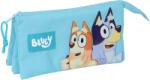SAFTA Penar Bluey cu 3 compartimente, 22x12x3 cm Penar