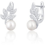 JwL Luxury Pearls Gyönyörű fülbevaló igazgyöngyökkel és cirkónium kővel JL0719