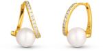 JwL Luxury Pearls Bájos aranyozott valódi gyöngy és cirkónium fülbevaló JL0850