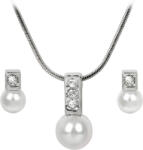 Levien Elegáns nyaklánc és fülbevaló szett Pearl Caorle White
