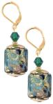Lampglas Bájos Emerald Oasis fülbevaló 24 karátos aranyból Lampglas ECU68 gyöngyökkel