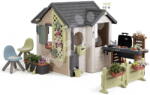 Smoby Căsuță Grădinarului cu gard lângă bucătărie Garden House Life Smoby cu burlan de scurgere, extensibilă cu filtru UV de la 24 luni (SM810308-T) Casuta pentru copii