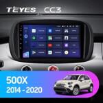 T'EYES CC3 2K Autós Navigáció Fiat 500X 2014-2018, 4+64GB 9.5" QLED Octa-core 2Ghz Android 4G Bluetooth 5.1 DSP
