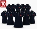JRC Pachet 10 tricouri polo, personalizare inclusa, JRC Aosta, Femei, marimi la alegere, navy PCK998793