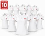 JRC Pachet 10 tricouri polo, personalizare inclusa, JRC Aosta, Femei, marimi la alegere, alb PCK998791