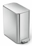 simplehuman Keskeny pedálos szemetes, 5 l, csiszolt rozsdamentes acél