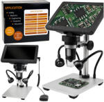 Lean Toys Oktatási digitális mikroszkóp távirányítóval, vezetékes 1200X LCD 7 hüvelykes HD kamera (5905991096436)