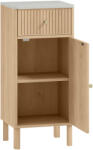 HomCom Mobilier de baie, corp de depozitare cu blat cu efect marmură și ușă canelată, sertar 36 x 30 x 80 cm, stejar | Aosom Romania (834-874V00AK)