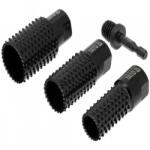 TOYA Set 3 freze cilindrice pentru prelucrat lemn 20, 25, 30 mm cu adaptor