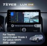  Autós navigáció Teyes Lux One 360° Toyota Land Cruiser Prado J120 2002-2009, 6+128 GB, 12, 3" IPS, Octa-Core 2 GHz, Android, 4G, Bluetooth 5.1, DSP