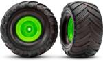 Traxxas kerék 2.0/3.0", zöld tárcsa offset 19mm, Terra Groove gumiabroncs (pár) (TRA3665-GRN)