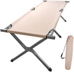 INLEA Șezlong pliabil de camping din aluminiu AluLounge - khaki (IN17-0004)