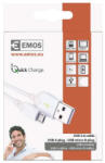 EMOS Töltő- és adatkábel USB-A 2.0 / micro USB-B 2.0, gyors töltés, 1 m, fehér SM7004W (EMOS-SM7004W)