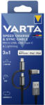 VARTA 3in1 töltő és szinkronizációs kábel USB A-Light/Micro/C - 57937 (Varta-57937)