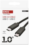 EMOS Töltő- és adatkábel 2.0 USB-C / USB-C, 1 m, fekete SM7028BL (EMOS-SM7028BL)