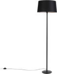 QAZQA Fekete állólámpa vászonbúrával fekete 45 cm - Simplo (98576)