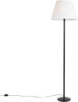 QAZQA Modern állólámpa fekete fehér redős árnyékolóval 45 cm - Simplo (98562)