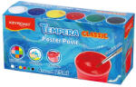 Keyroad Tempera készlet, tégelyes, 6 x 25 ml, ecsettel, Keyroad, műanyag dobozban (KR972982) - iroda-ellatas