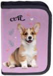 PASO Penar copii cu un compartiment, cu rechizite, pliabil , model pui de corgi, albastru -mov - Paso Penar