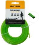 ROTOR Fir nylon patrat 4 mm x 15 m pentru motocoasa Rotor, taiere agresiva (17665)