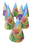 Balloons4party Set 8 coifuri Dinozauri 13 x 21 cm